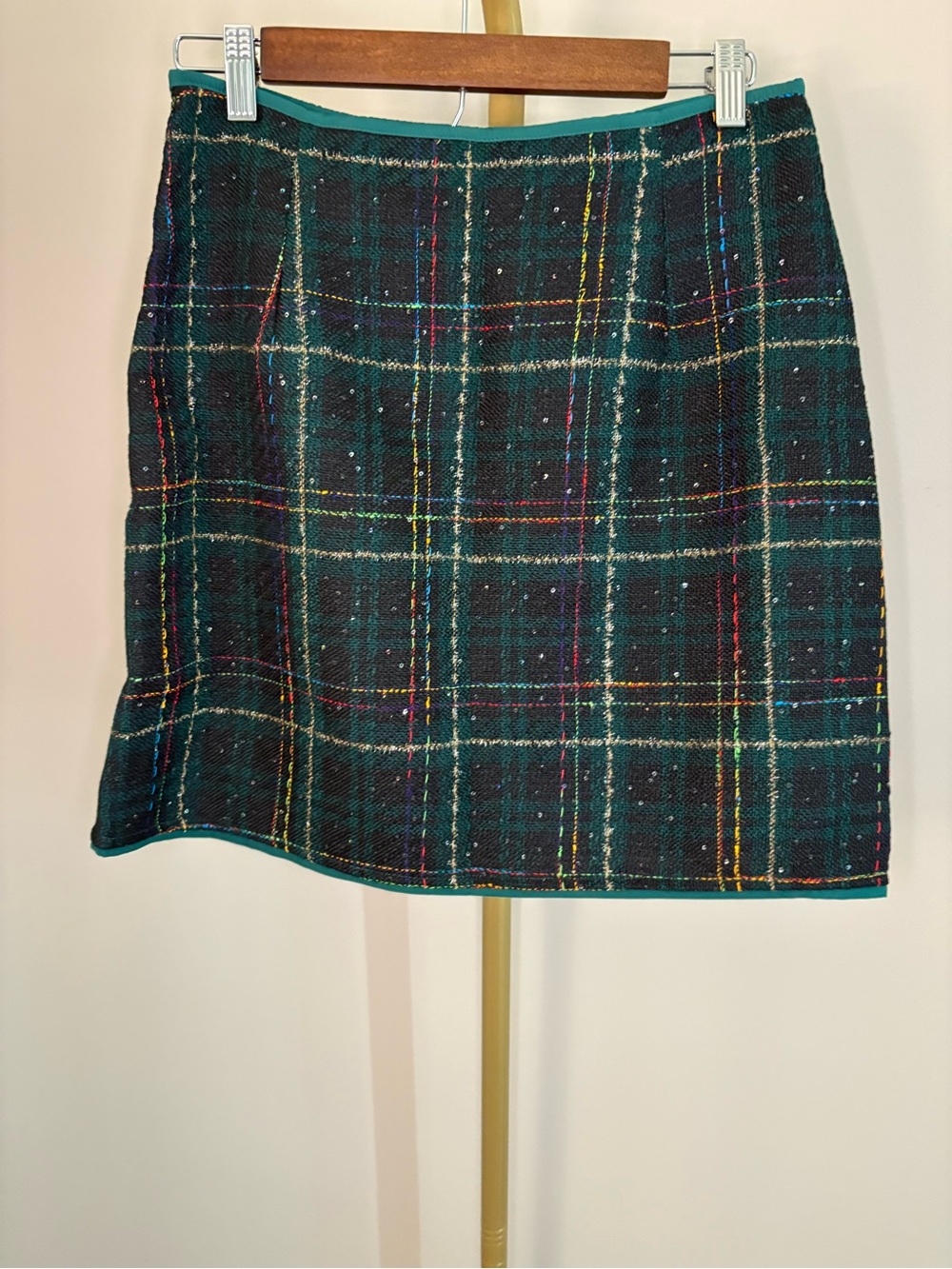 Women's Cupshe Green Plaid Mini Skirt with Buttons Size Medium - Picture 3 of 4